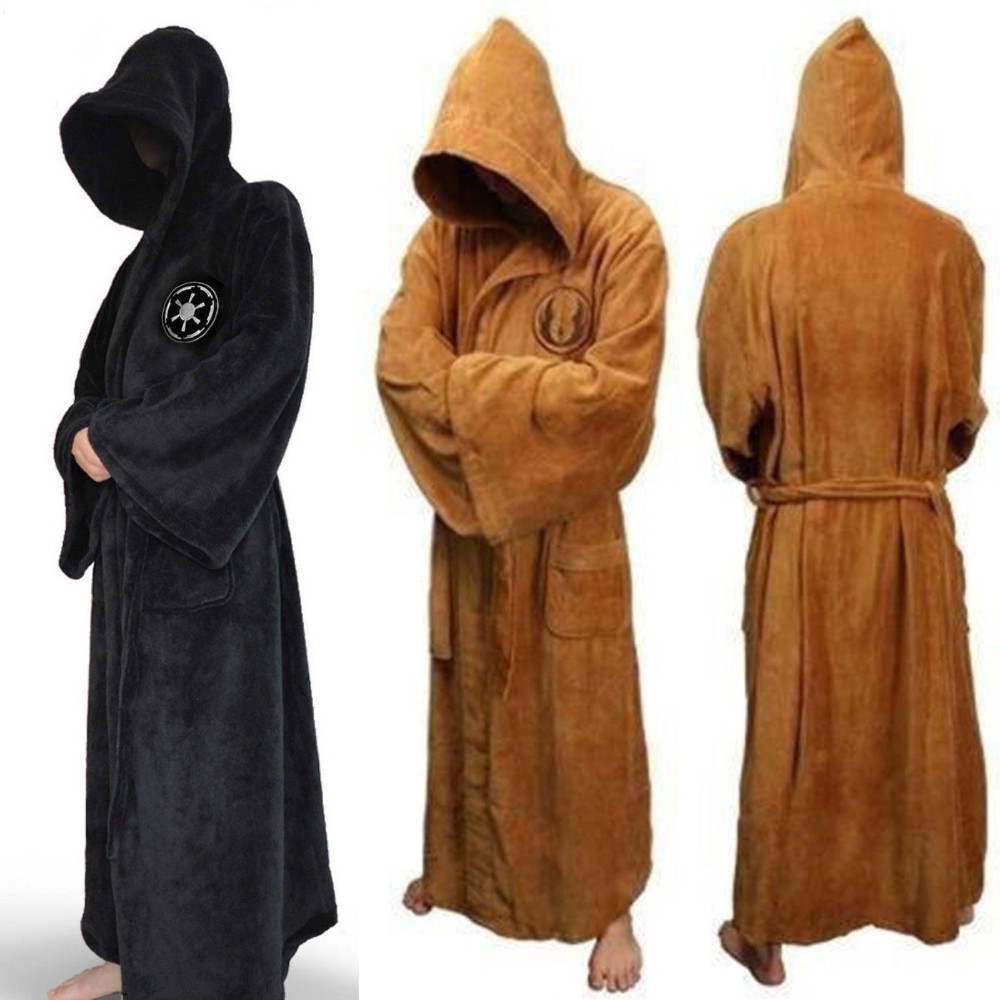 Male Flannel Robe Male With Hooded Thick Star Dres..